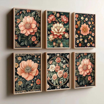 Floral Wall Art Paintings with Frame for Wall Decor