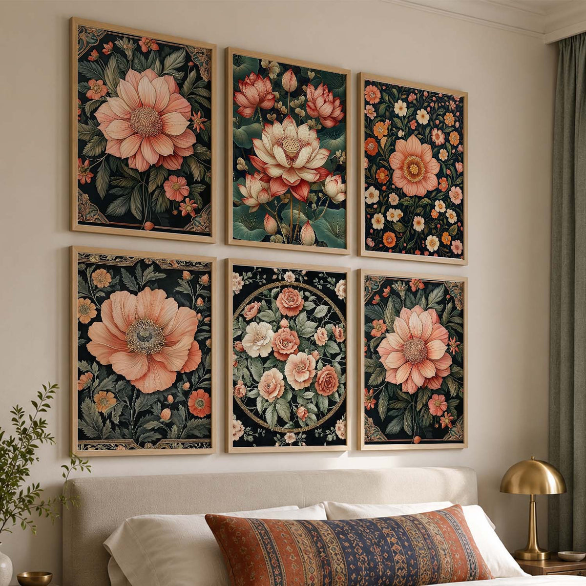 Floral Wall Art Paintings with Frame for Wall Decor