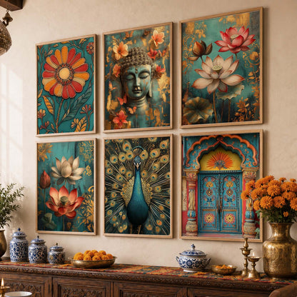 Floral Wall Art Paintings with Frame for Wall Decor