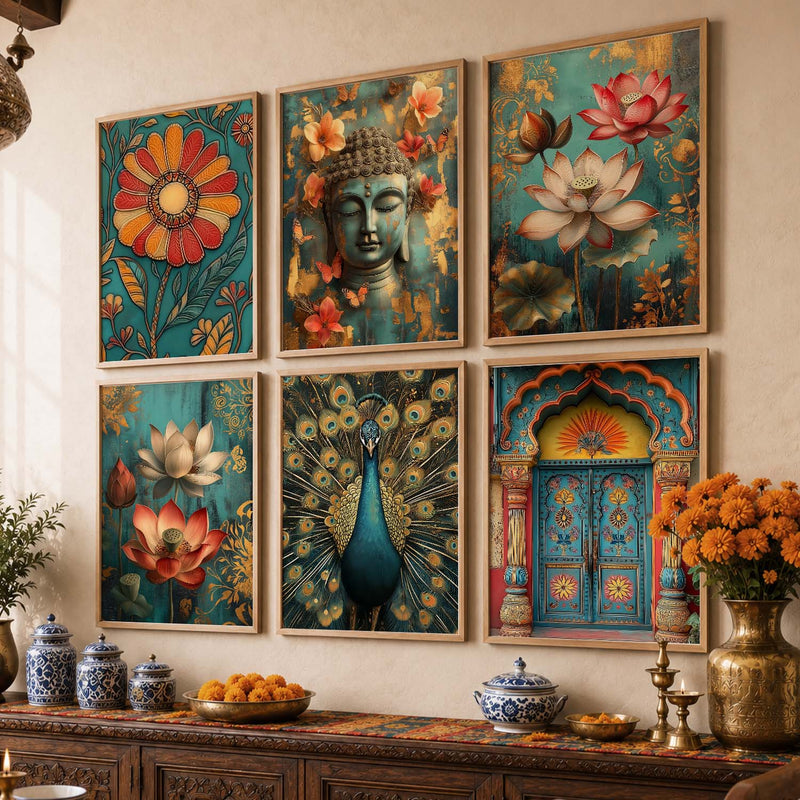 Floral Wall Art Paintings with Frame for Wall Decor