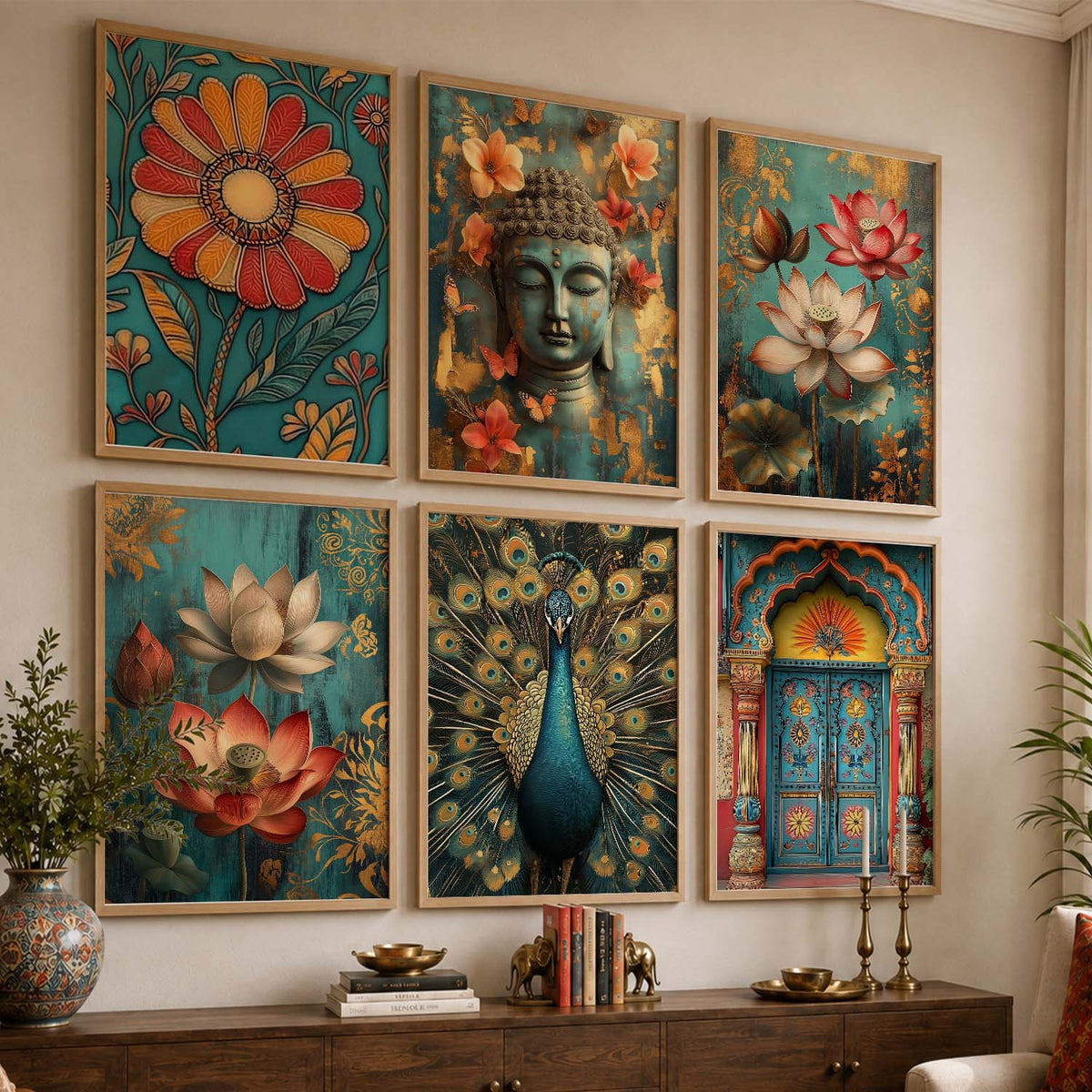 Floral Wall Art Paintings with Frame for Wall Decor