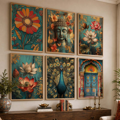 Floral Wall Art Paintings with Frame for Wall Decor