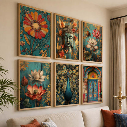 Floral Wall Art Paintings with Frame for Wall Decor