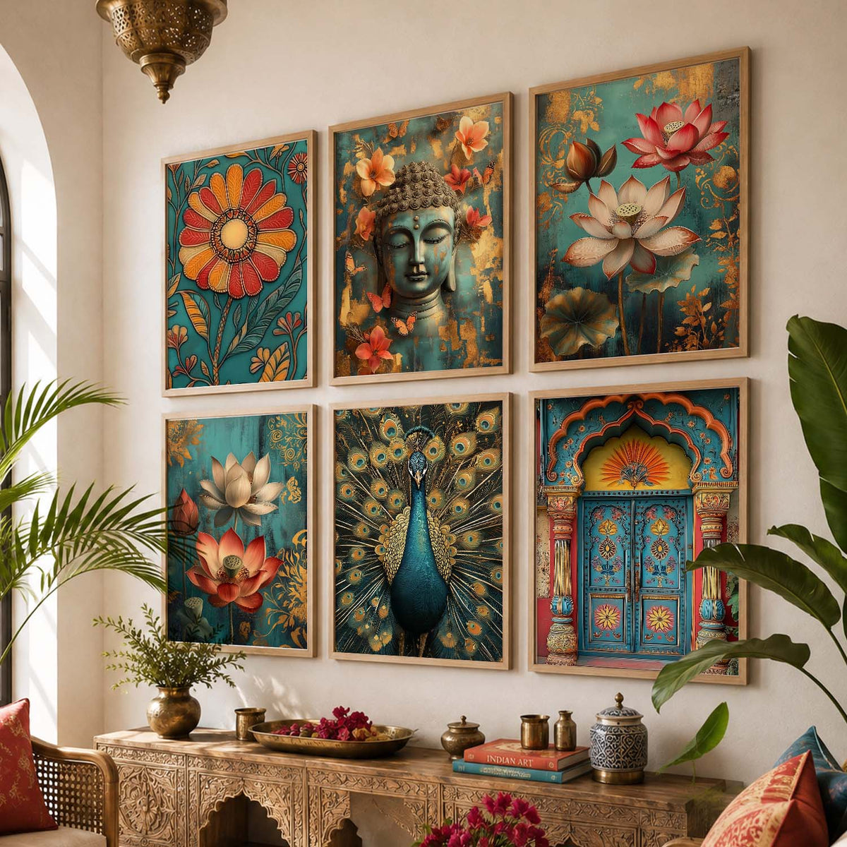 Floral Wall Art Paintings with Frame for Wall Decor