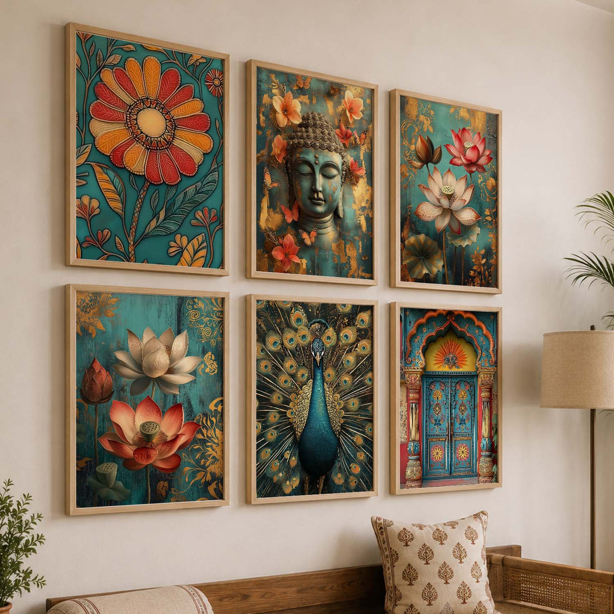 Floral Wall Art Paintings with Frame for Wall Decor