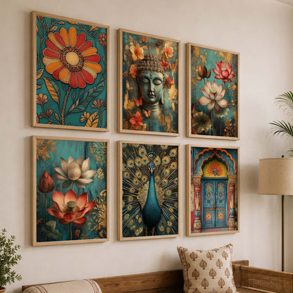 Floral Wall Art Paintings with Frame for Wall Decor