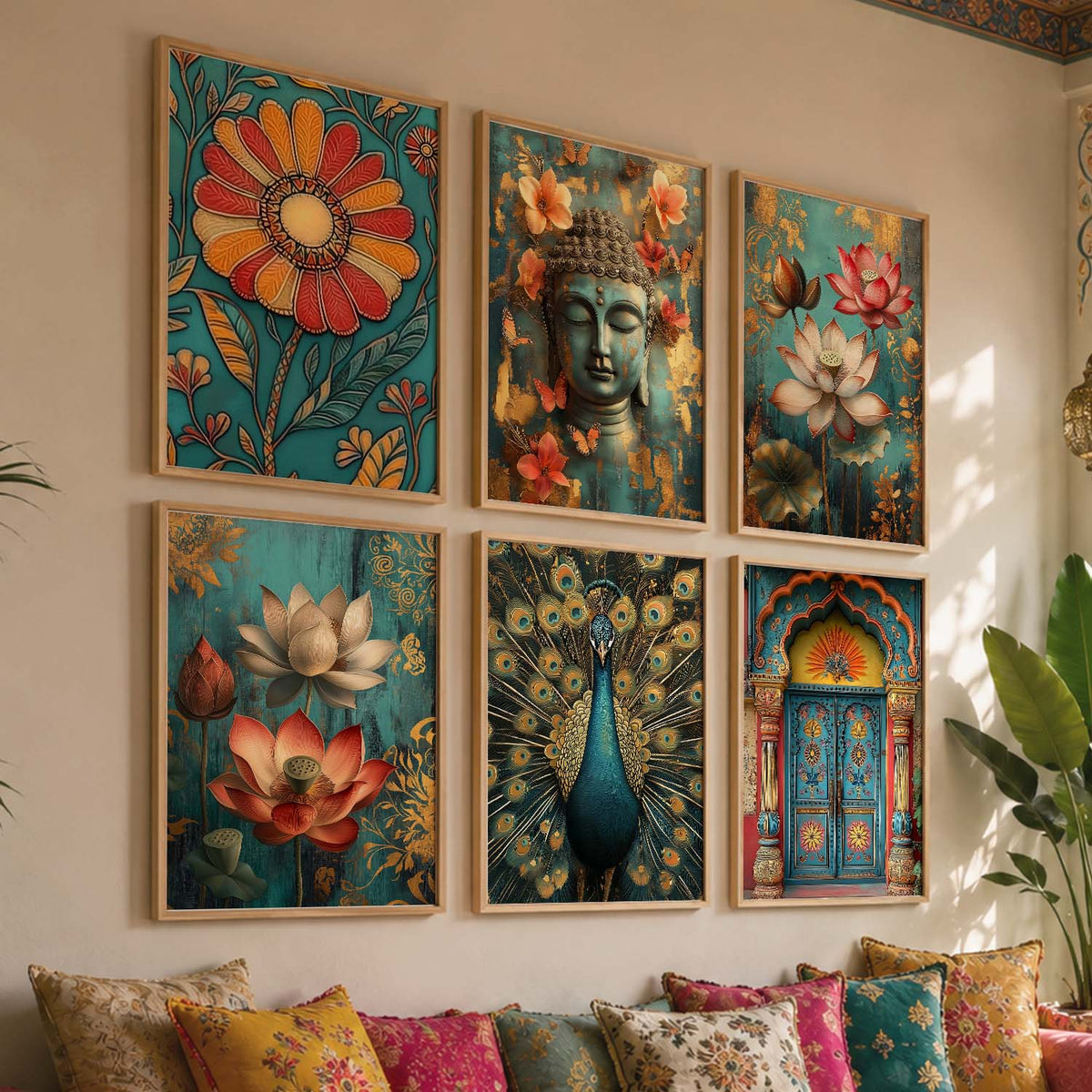 Floral Wall Art Paintings with Frame for Wall Decor