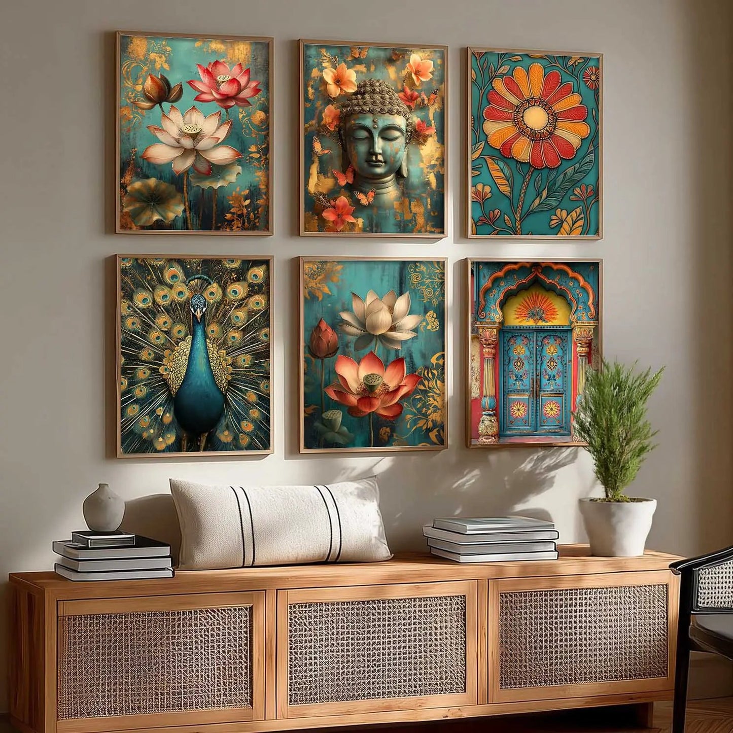 Floral Wall Art Paintings with Frame for Wall Decor