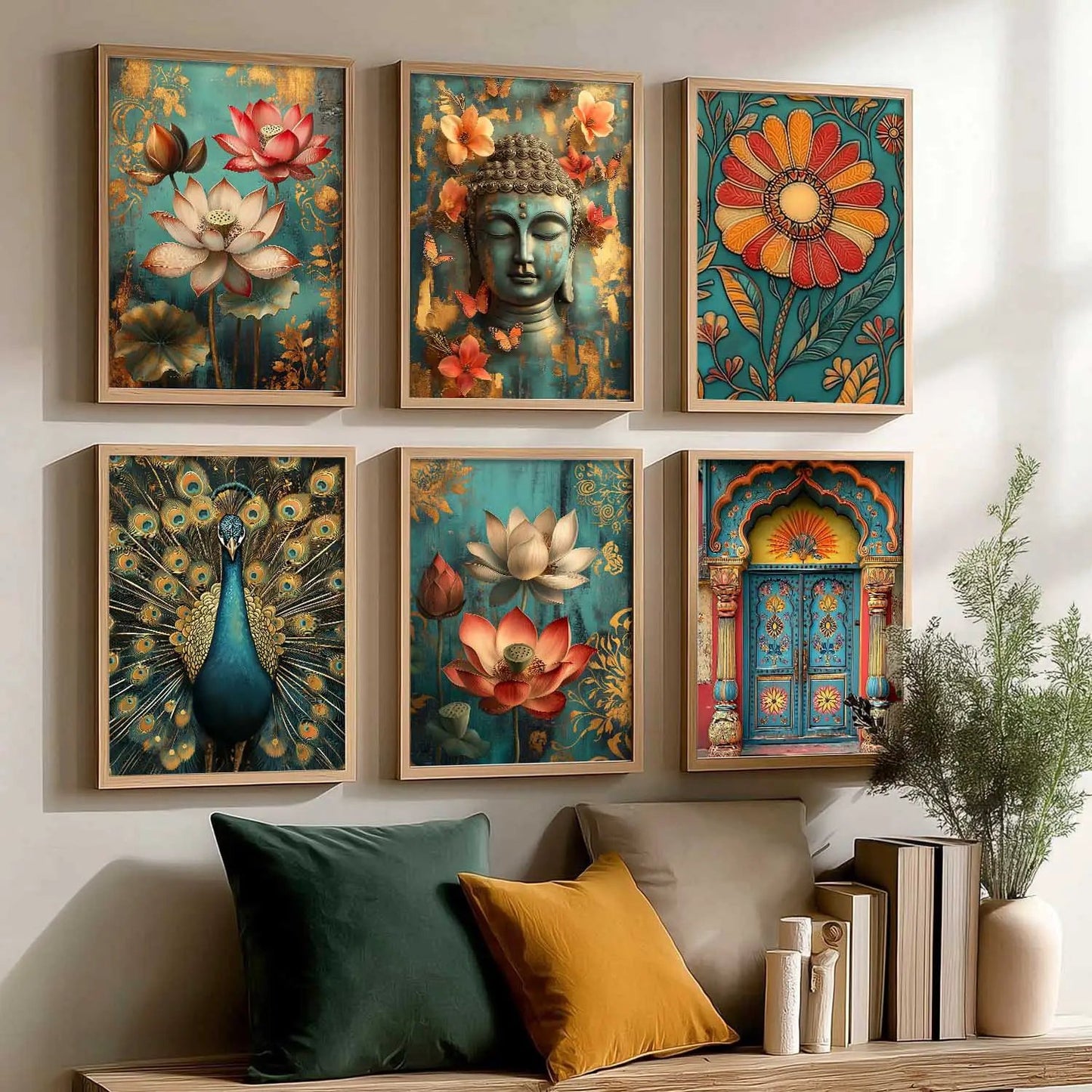 Floral Wall Art Paintings with Frame for Wall Decor