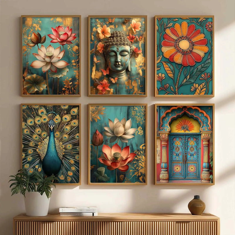 Floral Wall Art Paintings with Frame for Wall Decor