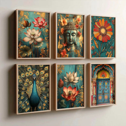 Floral Wall Art Paintings with Frame for Wall Decor