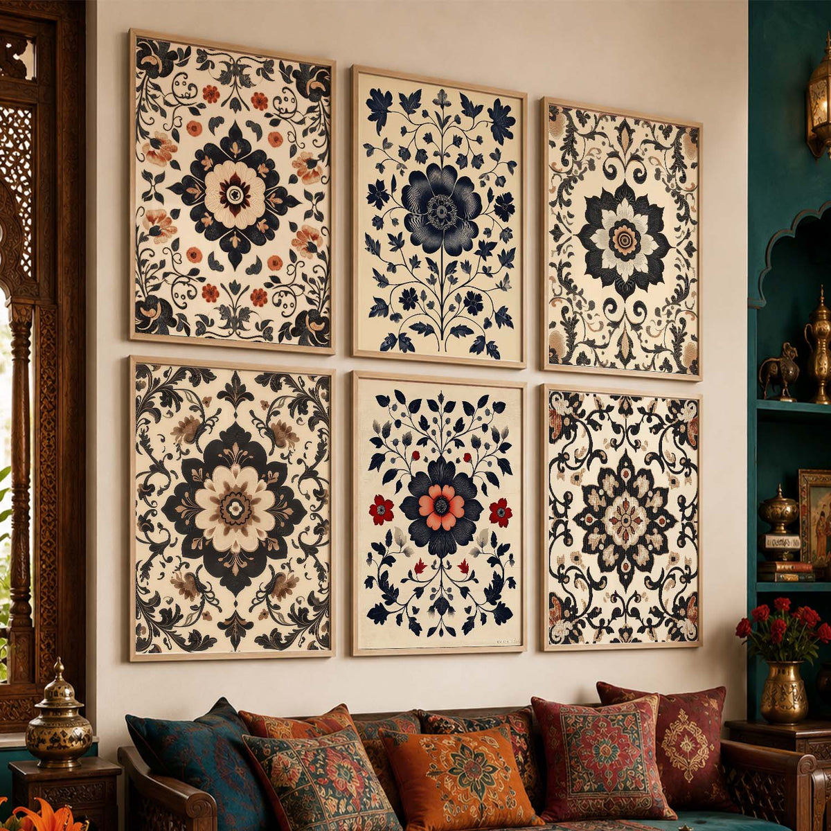 Traditional Wall Art Paintings with Frame for Wall Decor