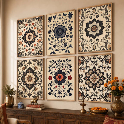 Traditional Wall Art Paintings with Frame for Wall Decor