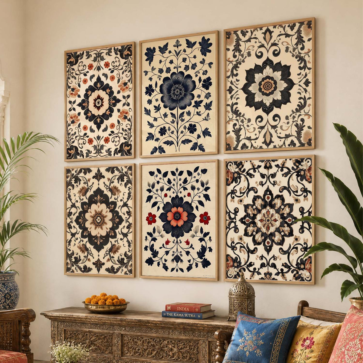Traditional Wall Art Paintings with Frame for Wall Decor