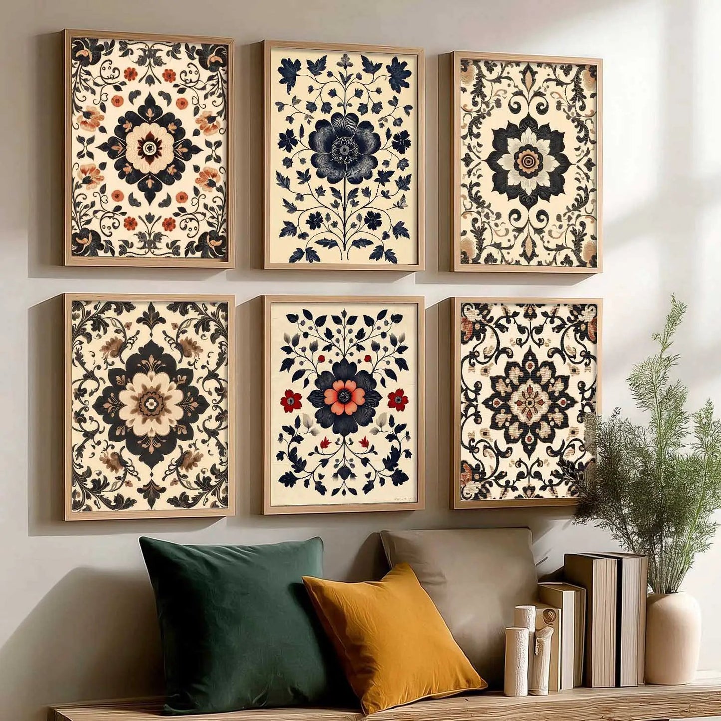 Traditional Wall Art Paintings with Frame for Wall Decor