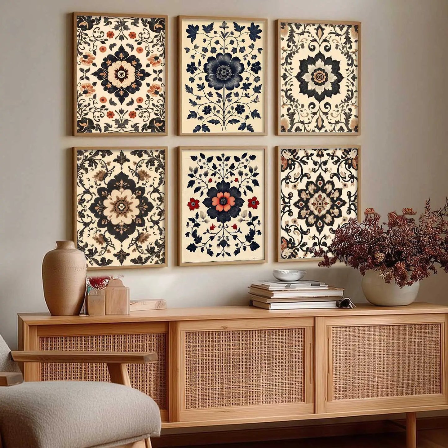 Traditional Wall Art Paintings with Frame for Wall Decor