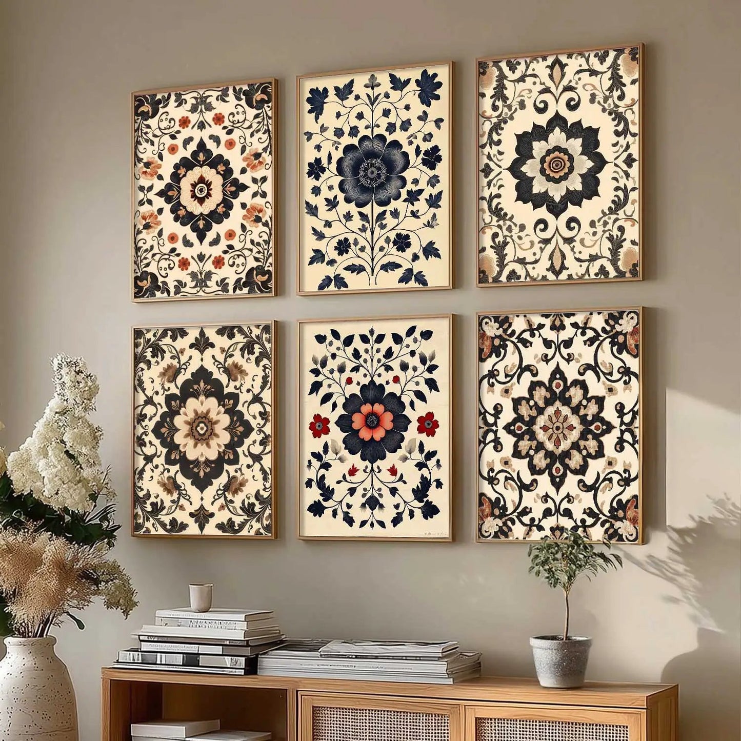 Traditional Wall Art Paintings with Frame for Wall Decor