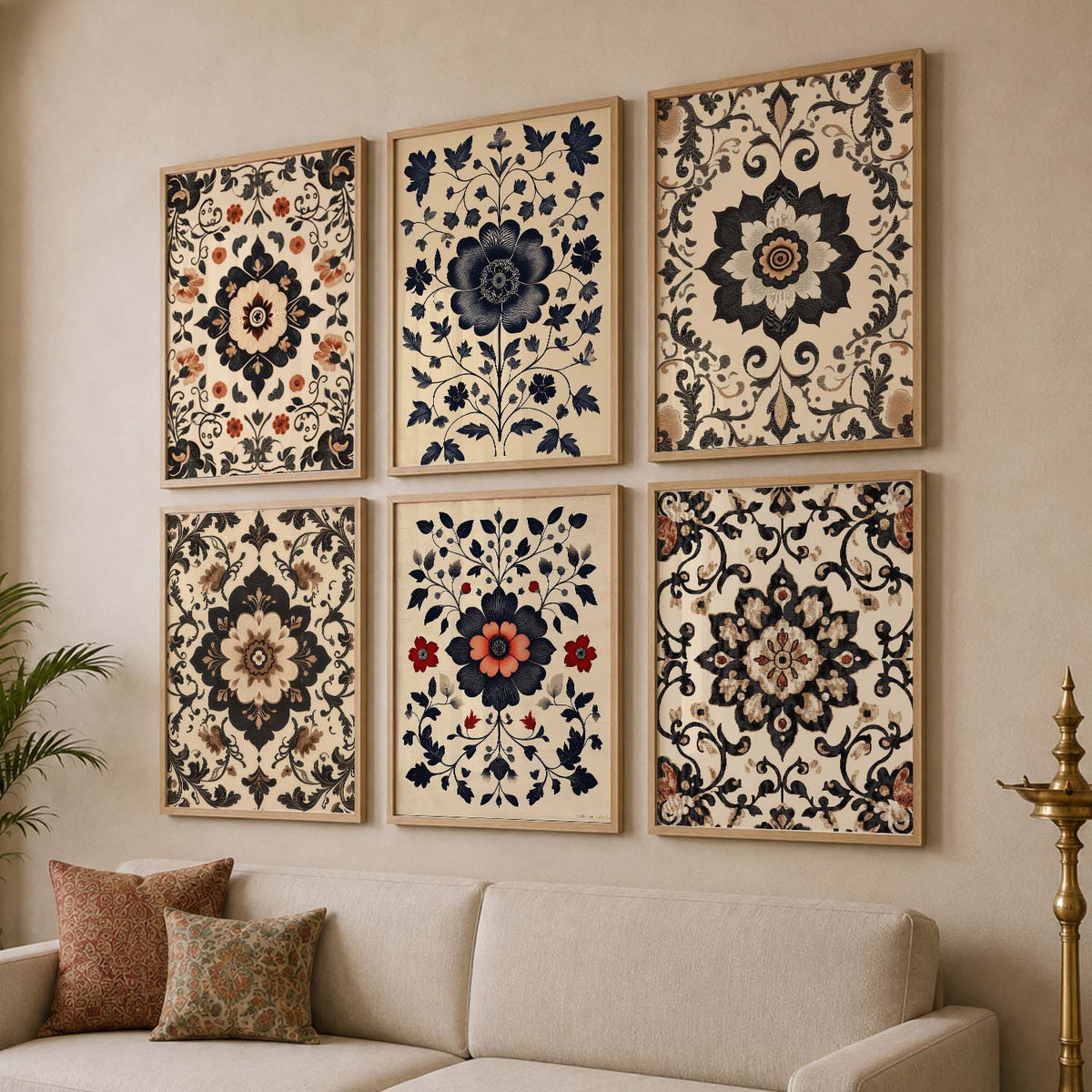 Traditional Wall Art Paintings with Frame for Wall Decor