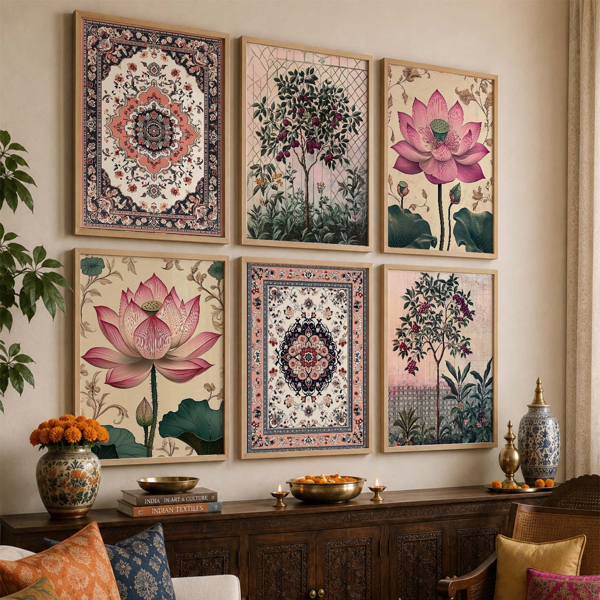 Floral Wall Art Paintings with Frame for Wall Decor