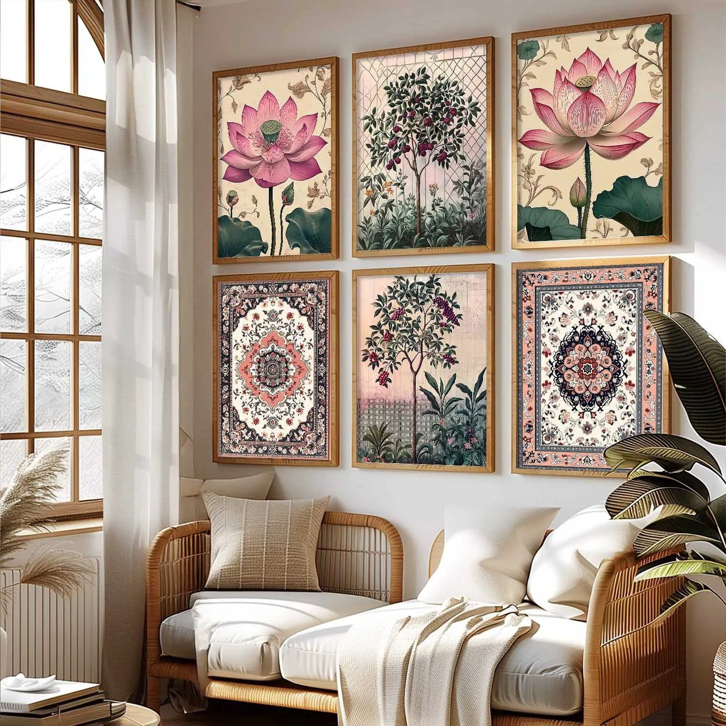 Floral Wall Art Paintings with Frame for Wall Decor