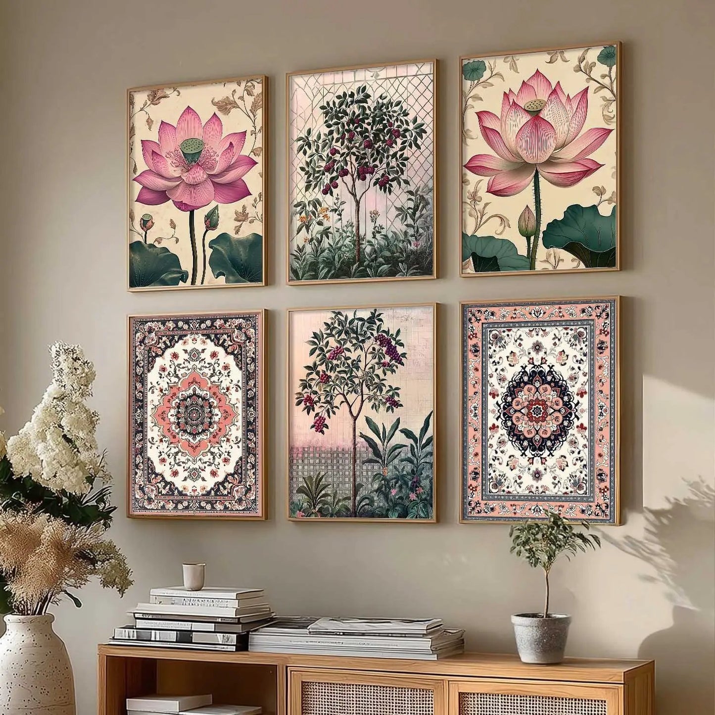 Floral Wall Art Paintings with Frame for Wall Decor
