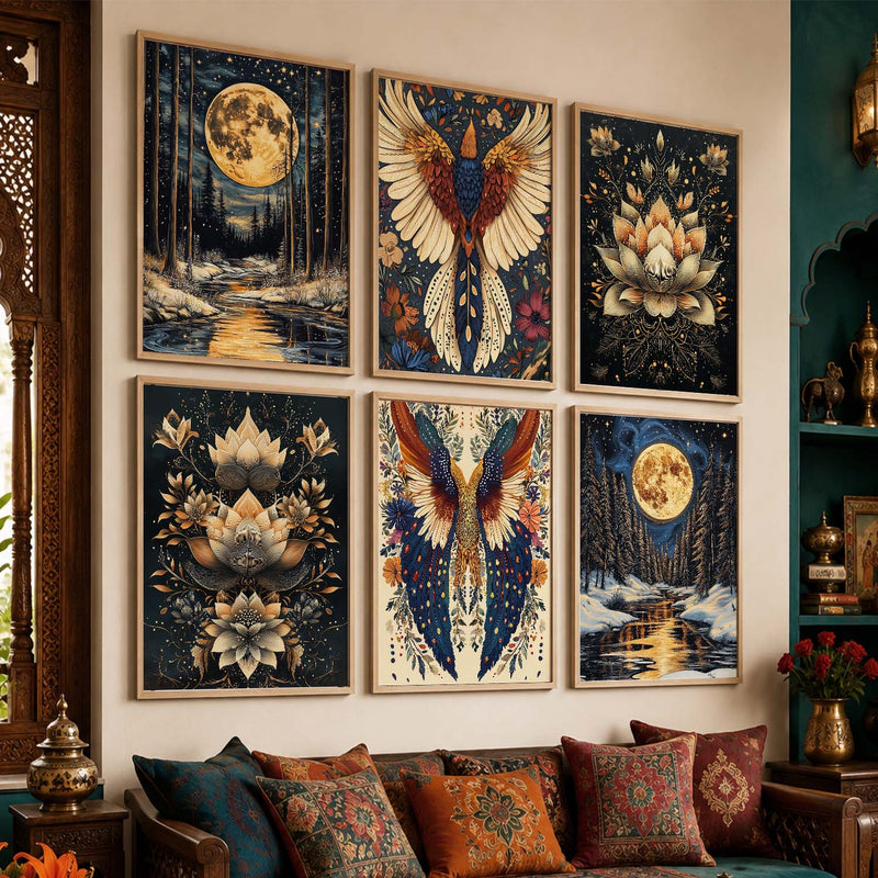 Traditional Wall Art Paintings with Frame for Wall Decor