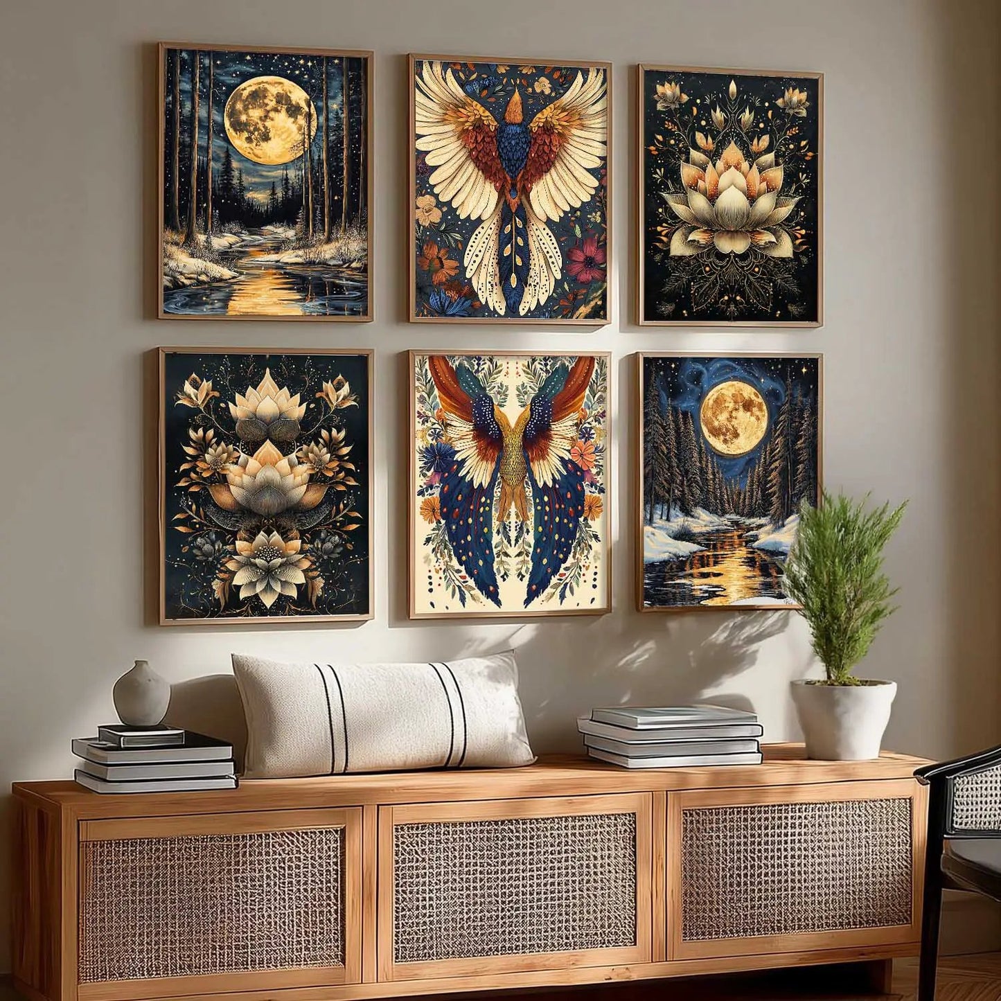Traditional Wall Art Paintings with Frame for Wall Decor