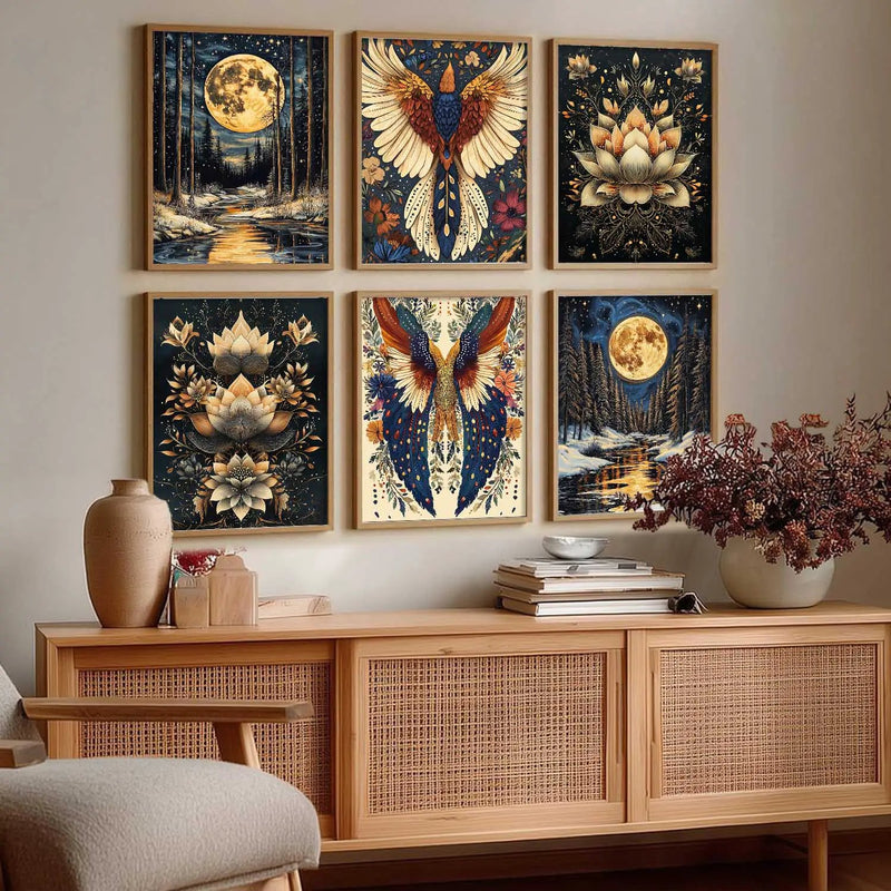 Traditional Wall Art Paintings with Frame for Wall Decor
