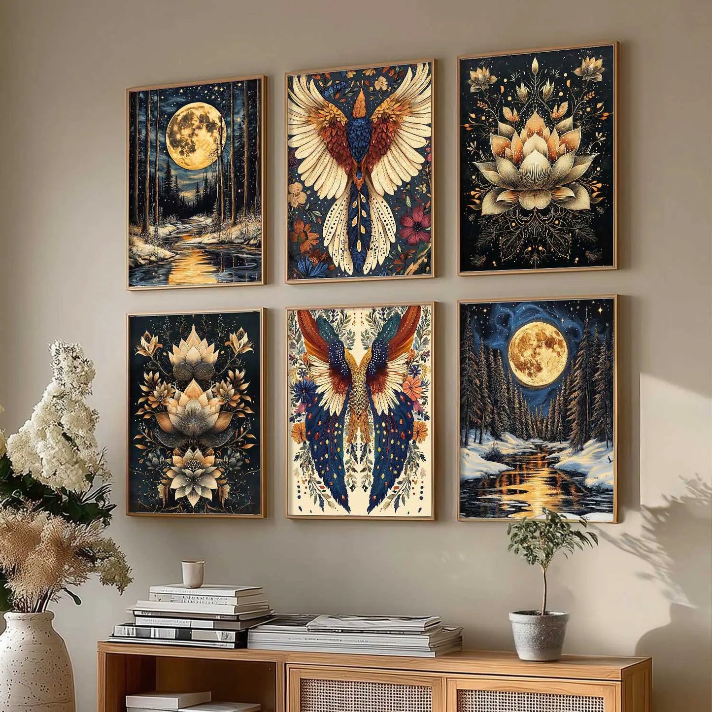 Traditional Wall Art Paintings with Frame for Wall Decor