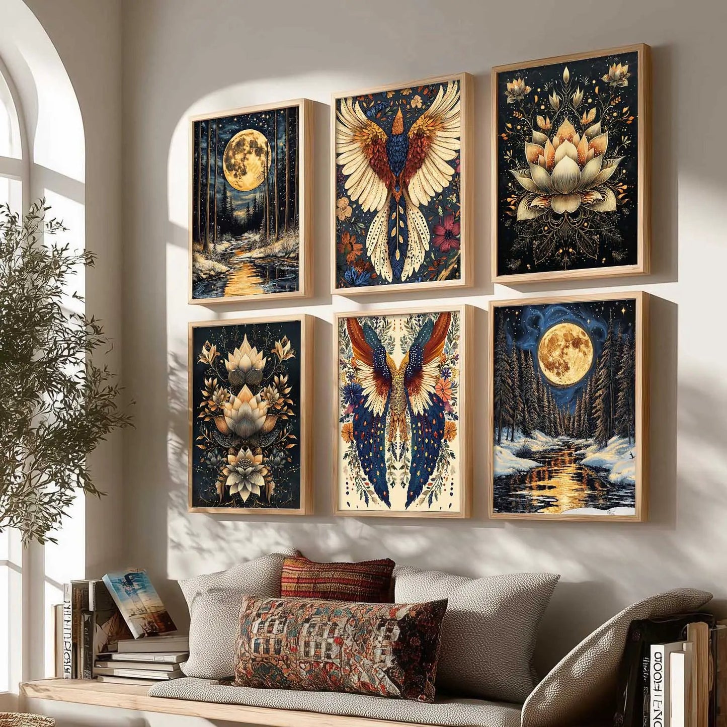 Traditional Wall Art Paintings with Frame for Wall Decor