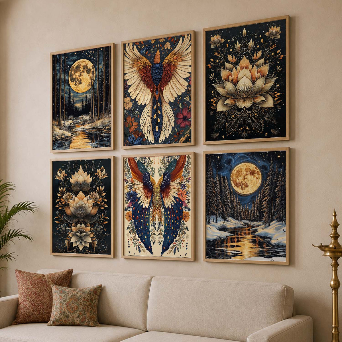 Traditional Wall Art Paintings with Frame for Wall Decor