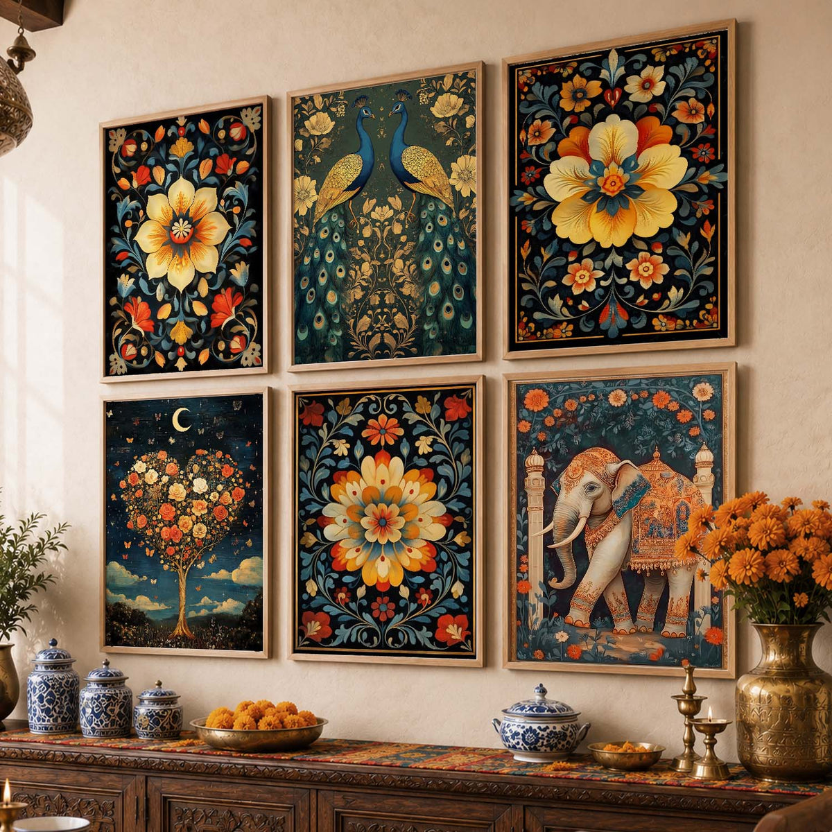 Madhubani Wall Art Paintings with Frame for Wall Decor