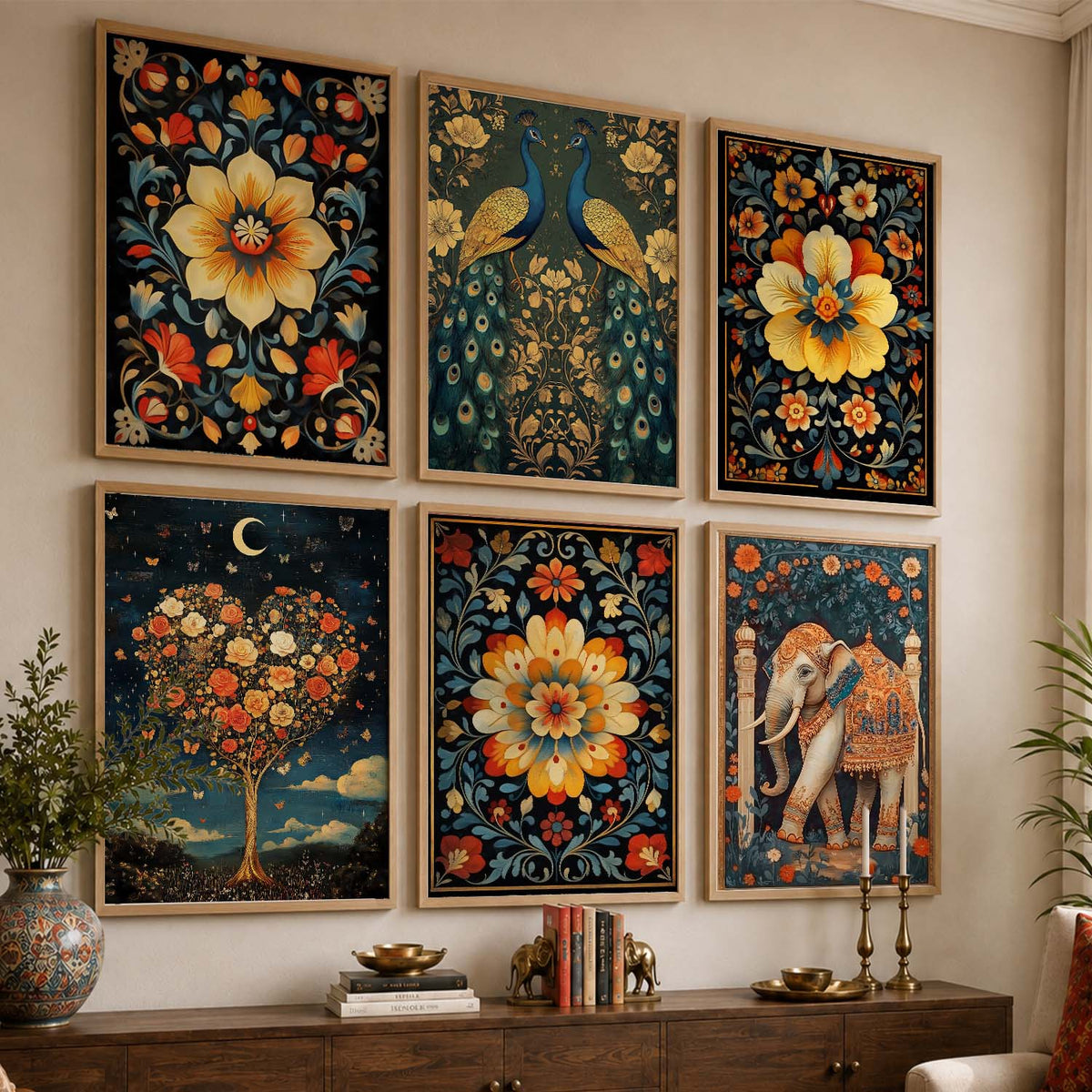 Madhubani Wall Art Paintings with Frame for Wall Decor