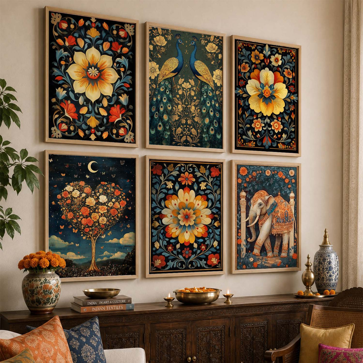 Madhubani Wall Art Paintings with Frame for Wall Decor