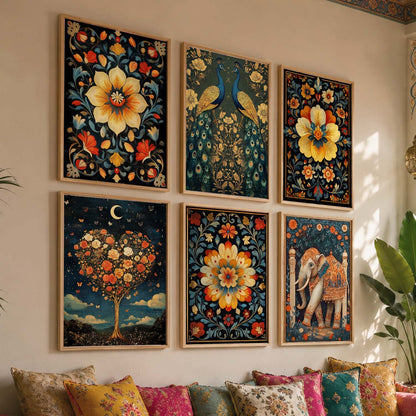 Madhubani Wall Art Paintings with Frame for Wall Decor