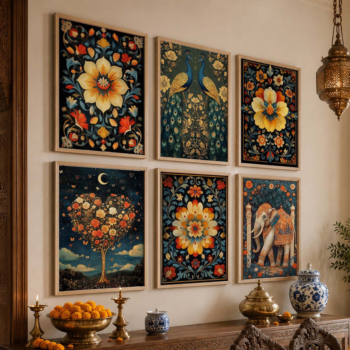 Madhubani Wall Art Paintings with Frame for Wall Decor