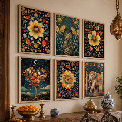 Madhubani Wall Art Paintings with Frame for Wall Decor