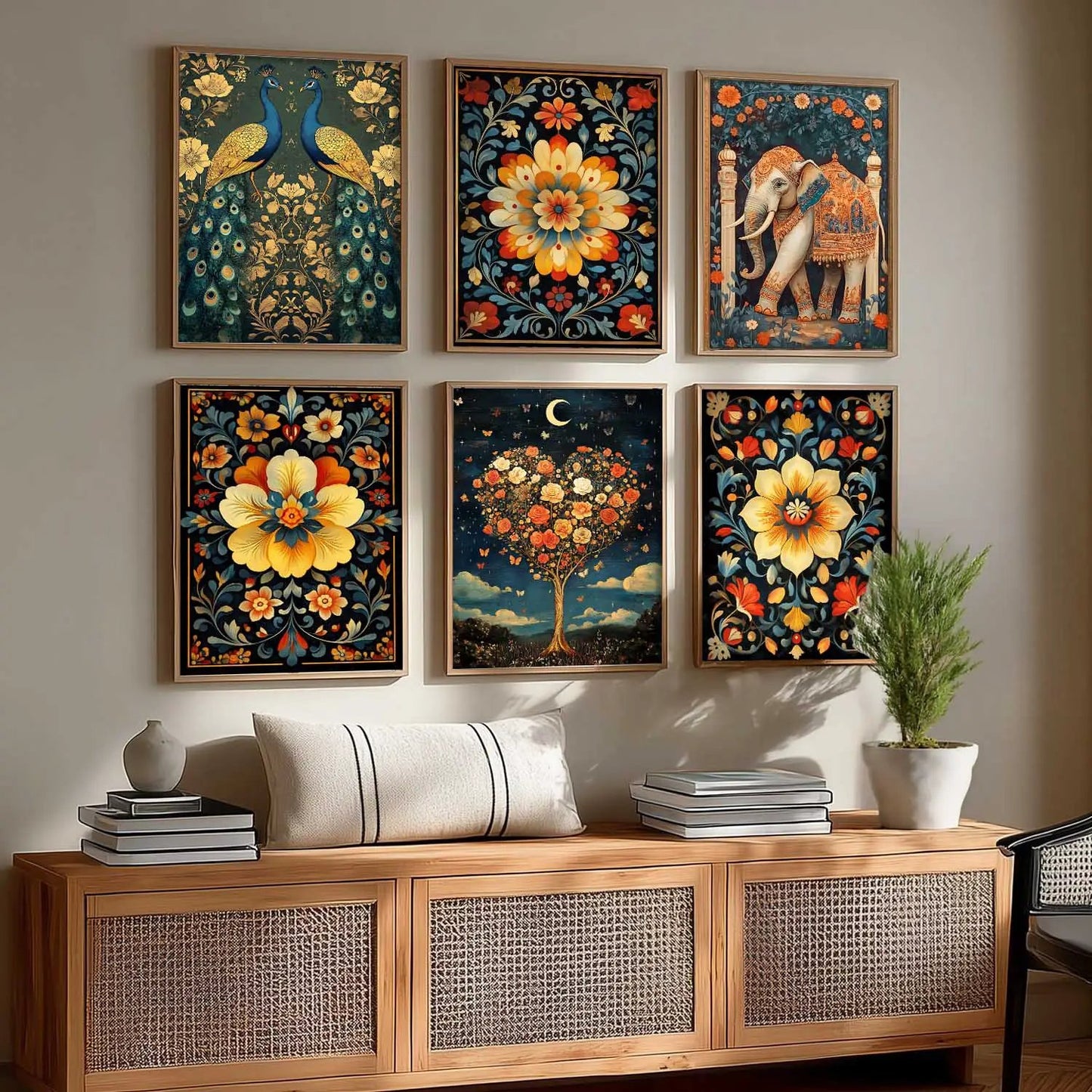 Madhubani Wall Art Paintings with Frame for Wall Decor