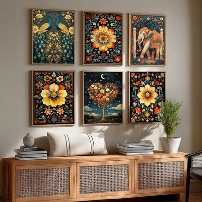 Madhubani Wall Art Paintings with Frame for Wall Decor