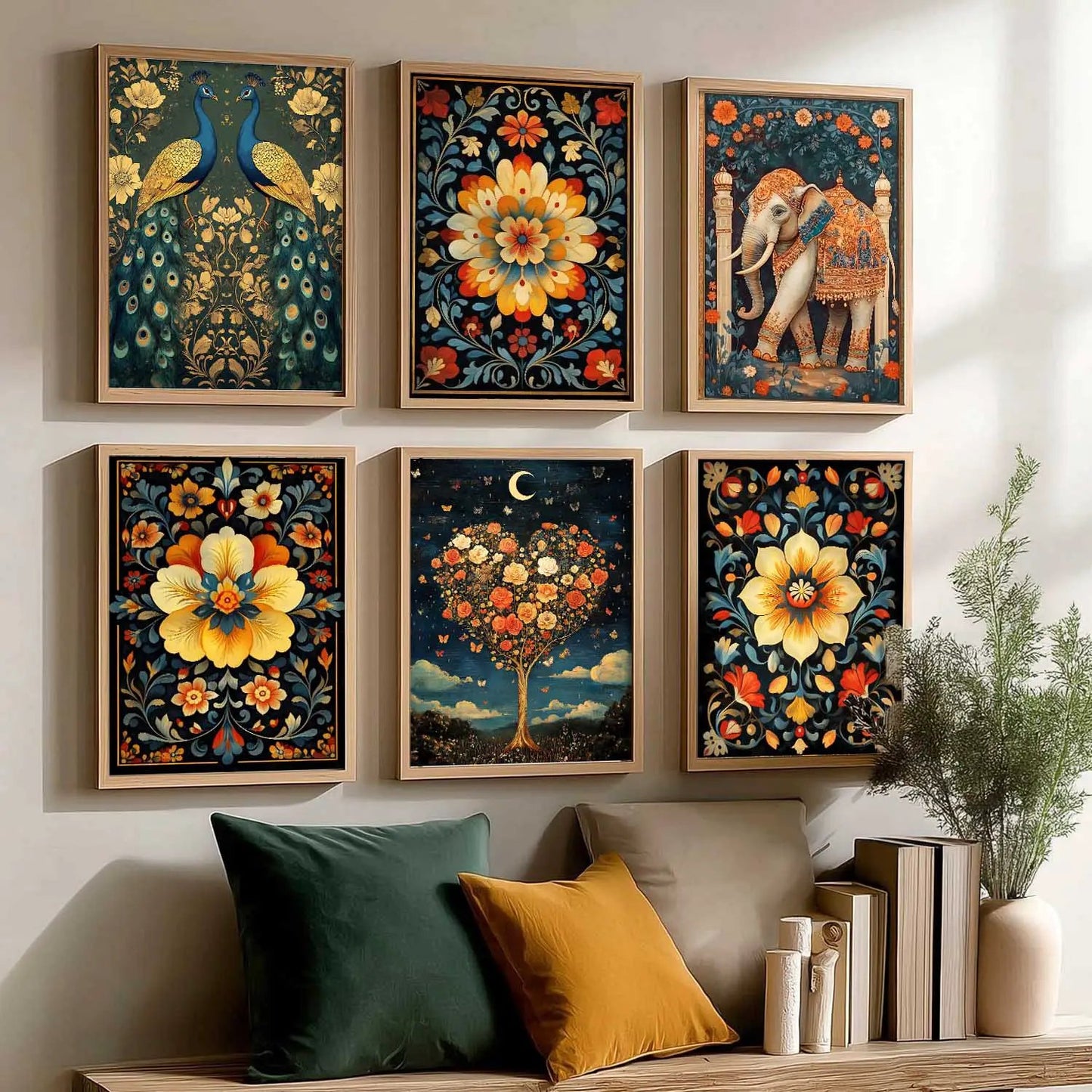 Madhubani Wall Art Paintings with Frame for Wall Decor