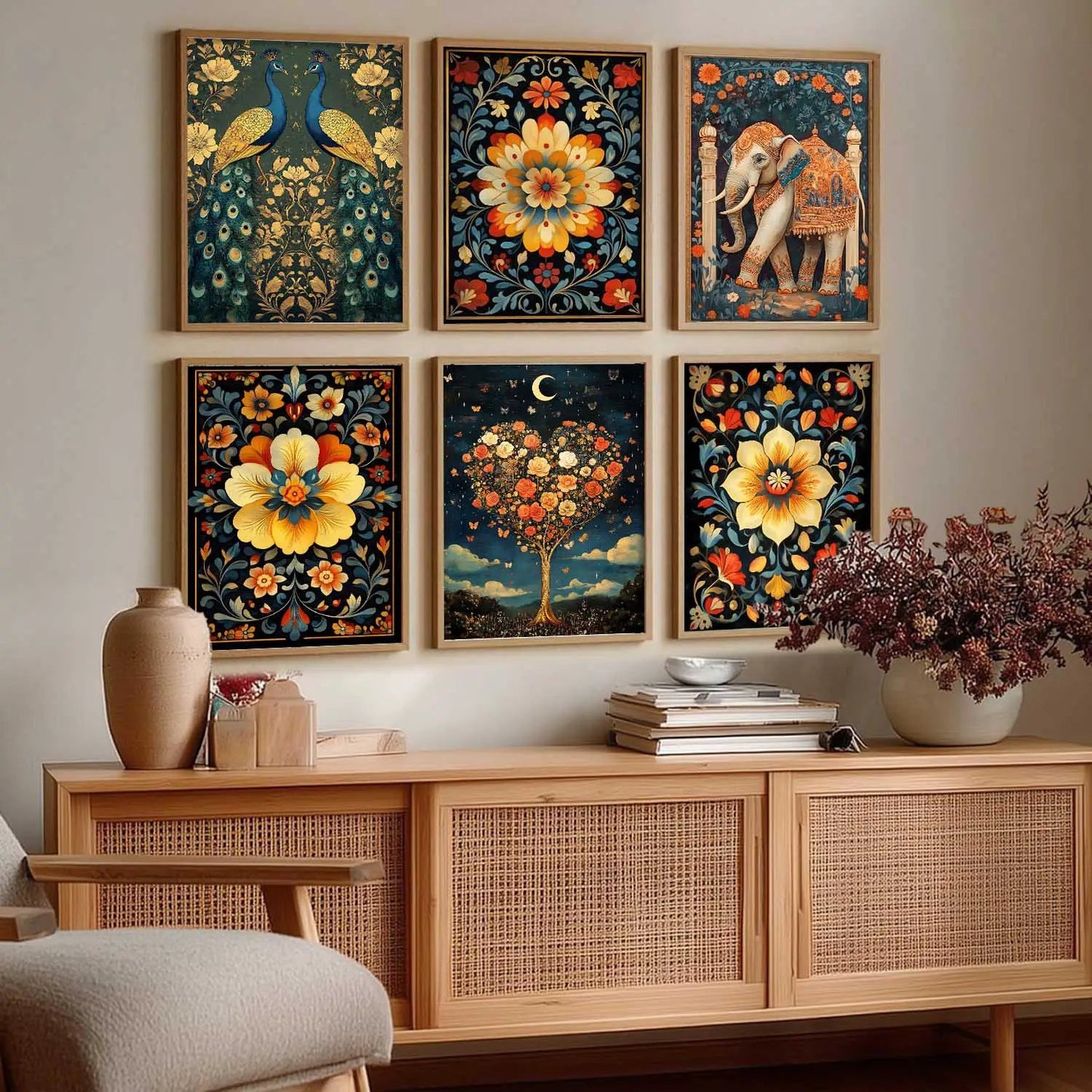 Madhubani Wall Art Paintings with Frame for Wall Decor