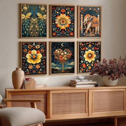 Madhubani Wall Art Paintings with Frame for Wall Decor