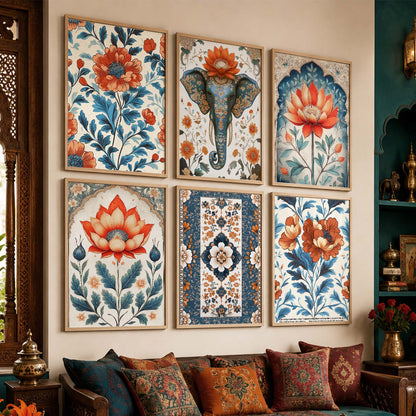 Traditional Wall Art Paintings with Frame for Wall Decor