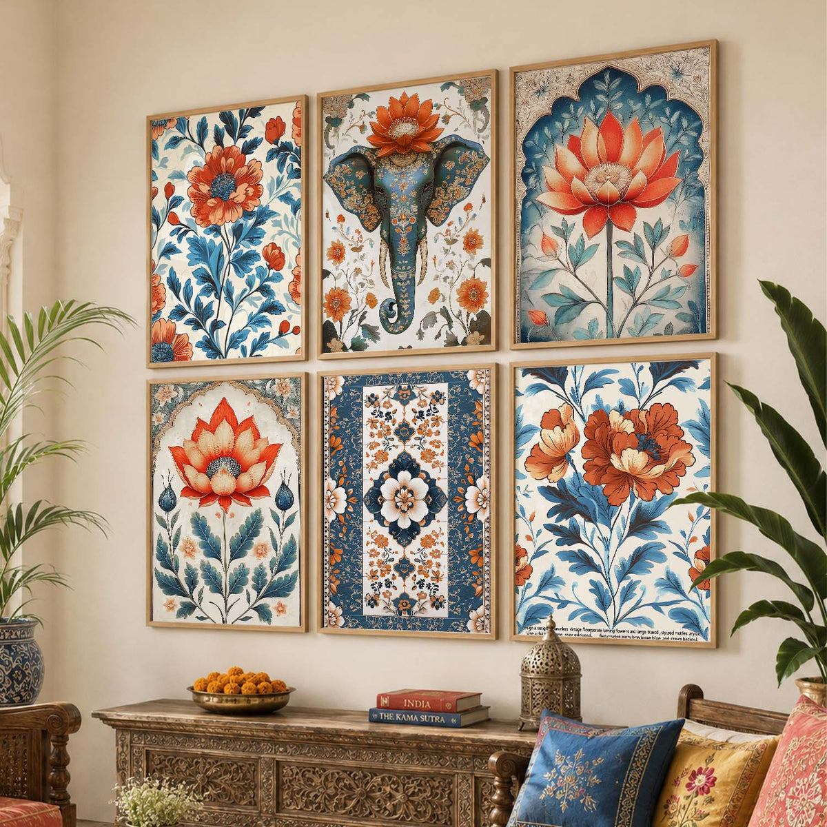 Traditional Wall Art Paintings with Frame for Wall Decor