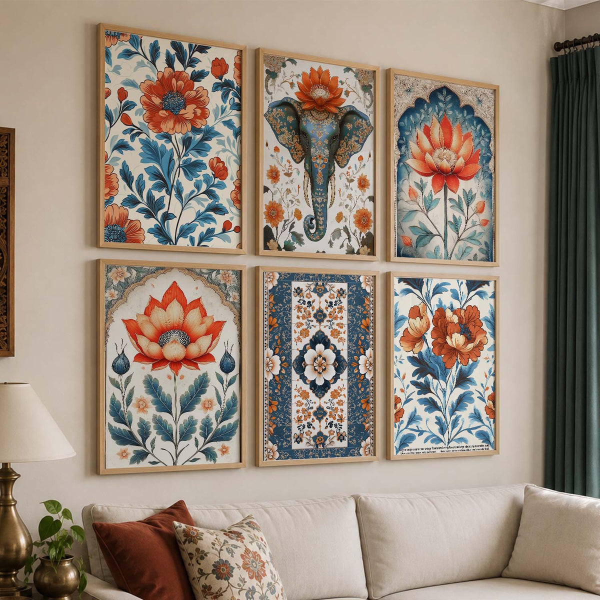 Traditional Wall Art Paintings with Frame for Wall Decor