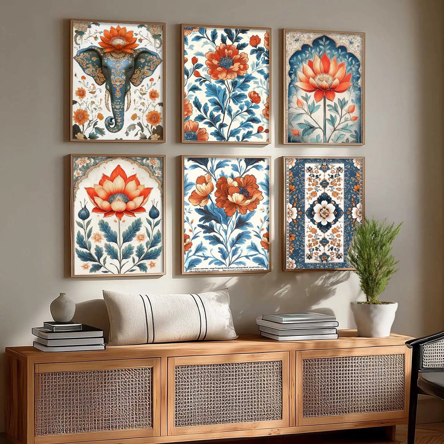 Traditional Wall Art Paintings with Frame for Wall Decor