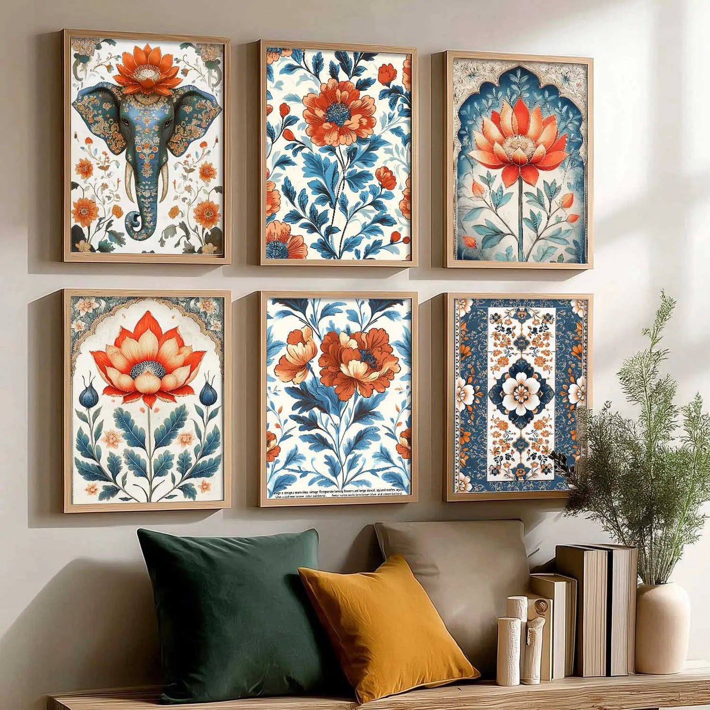 Traditional Wall Art Paintings with Frame for Wall Decor