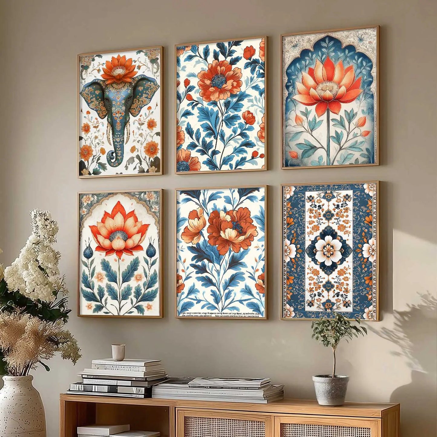 Traditional Wall Art Paintings with Frame for Wall Decor