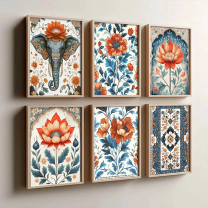 Traditional Wall Art Paintings with Frame for Wall Decor