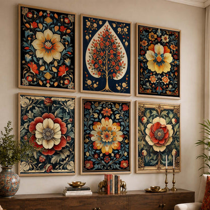 Floral Wall Art Paintings with Frame for Wall Decor